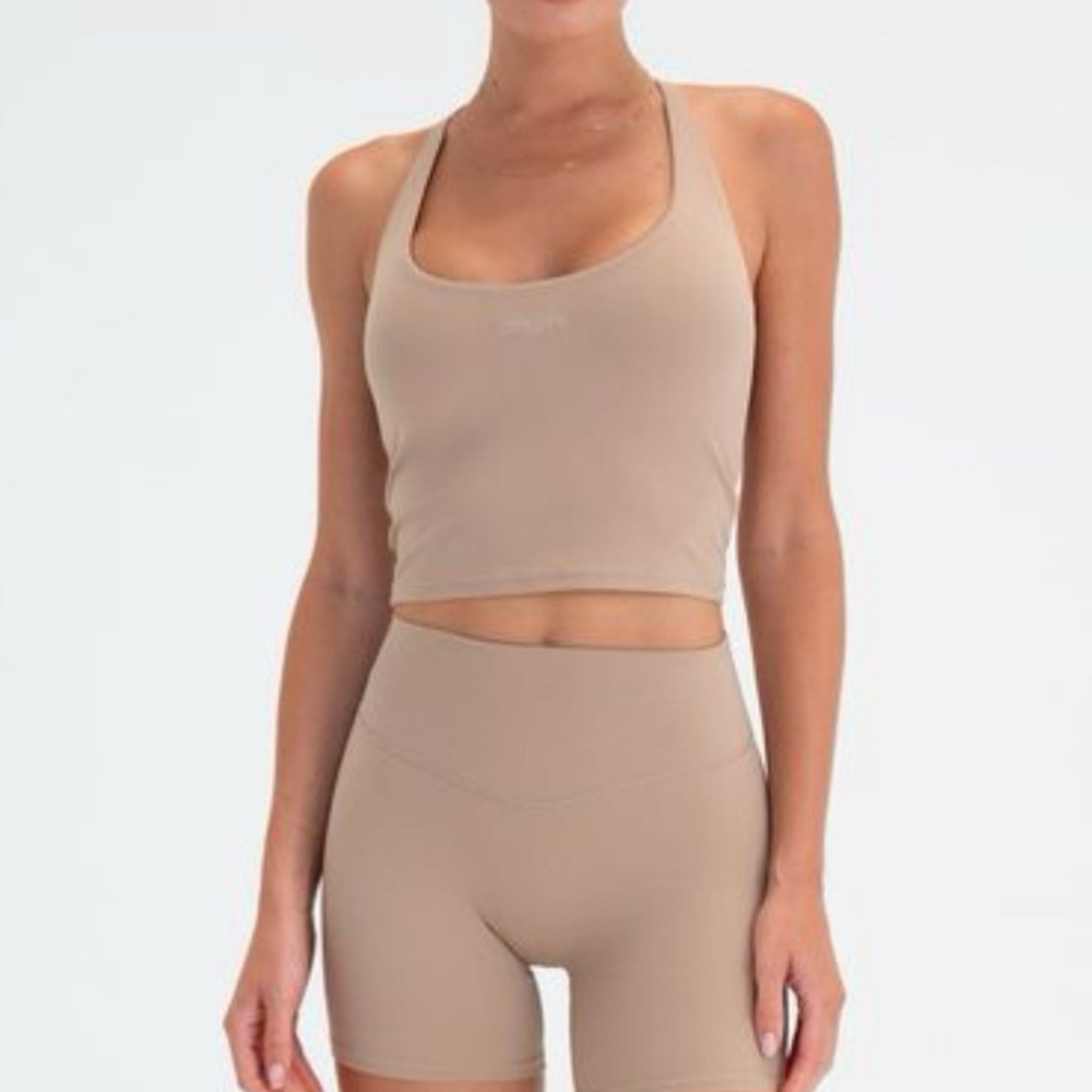 Women's Tan Shorts & Tank Set